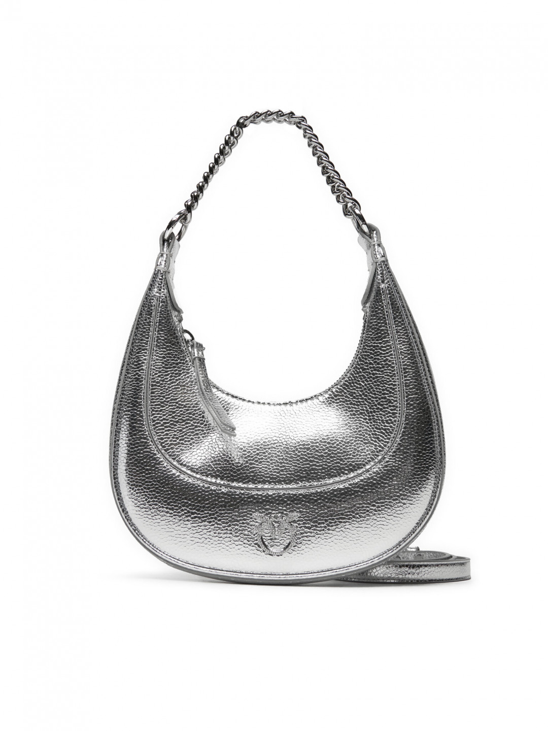 PINKO Kabelka Brioche Hobo Mini AI 24-25 PLTT 101433 A204 Stříbrná